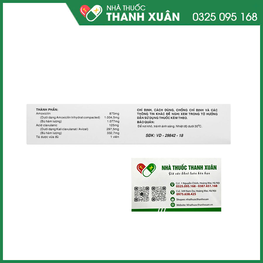 Auclatyl 875/125mg thuốc kháng sinh điều trị nhiễm khuẩn hô hấp, tiết niệu, da và mô mềm, xương khớp